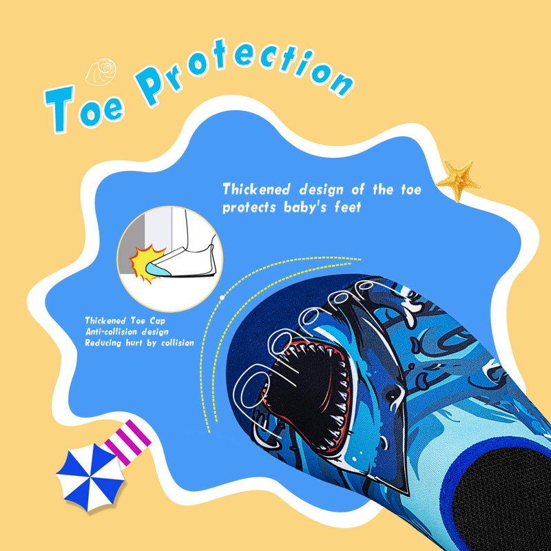 WateLves Kids Water Shoes Toddler Girls Boys Barefoot Non-Slip Quick Dry Aqua Socks for Beach Swim Walking (Big Shark, 30/31) - Image 4